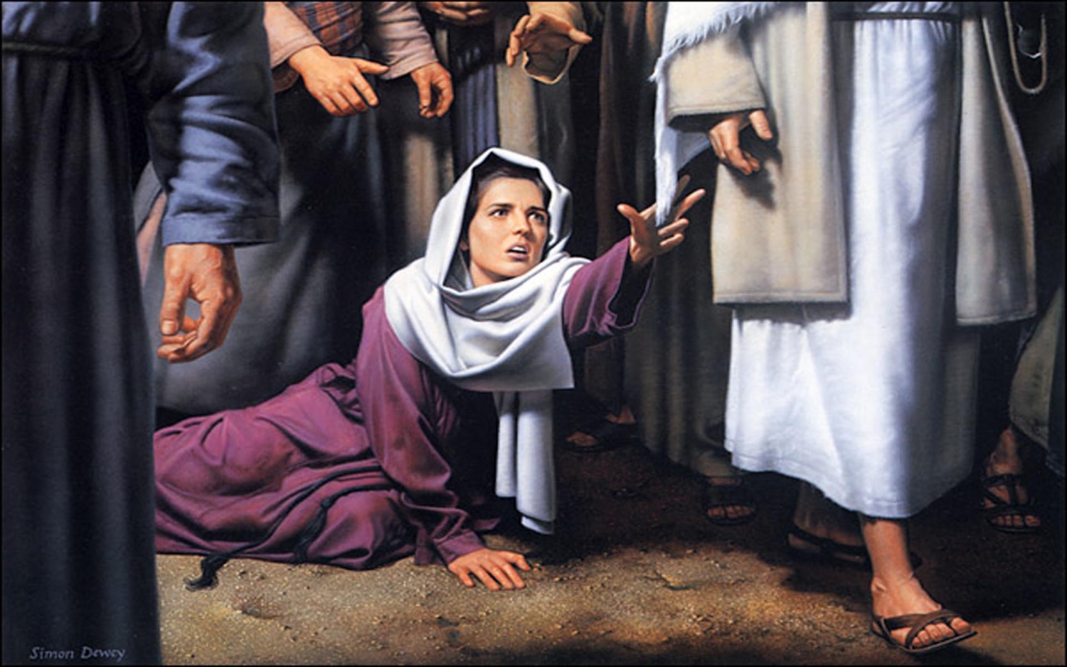 touching jesus robe