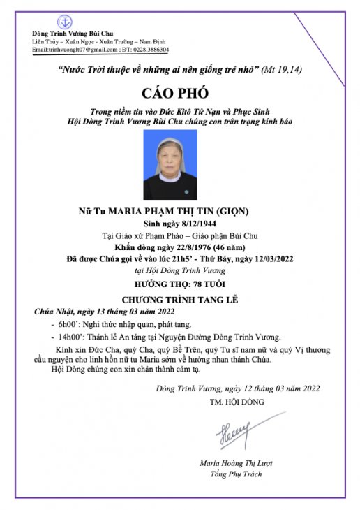 cao pho nu tu maria pham thi tin