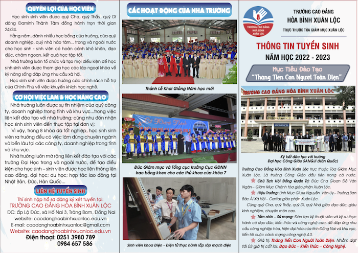 Thông báo về viêc tuyển sinh và học phí