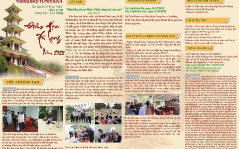 Gp. Lạng Sơn thông báo tuyển sinh