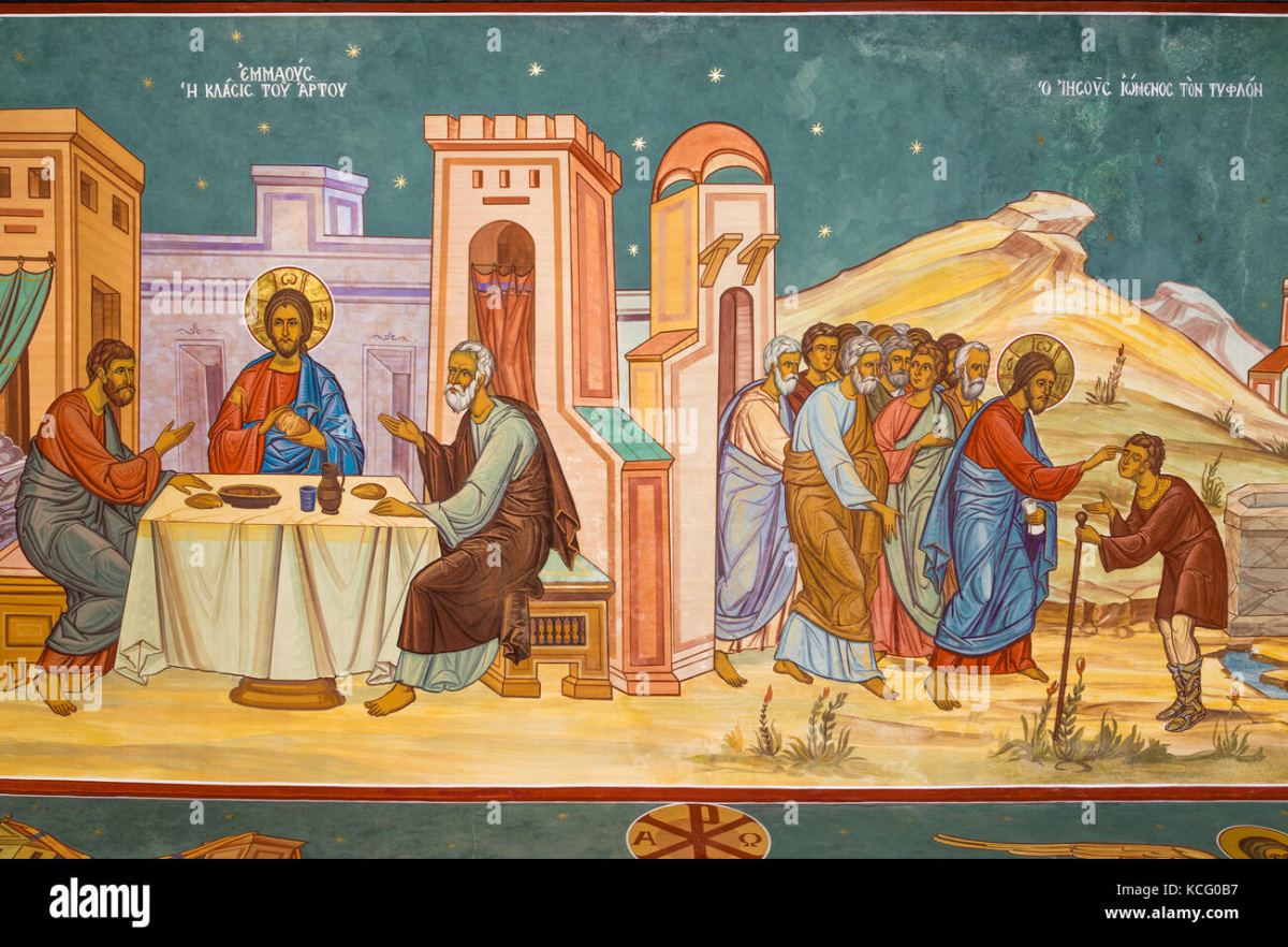 disciples of emmaus and healing of the blind man kcg0b7