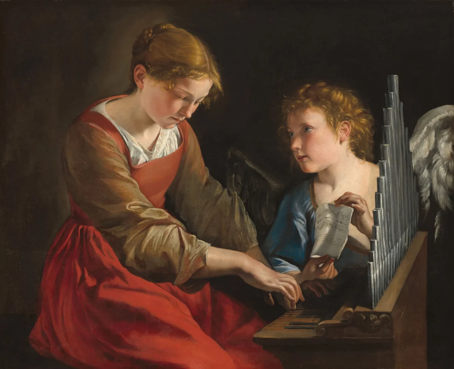 saint cecilia angel oil canvas giovanni lanfranco jpg