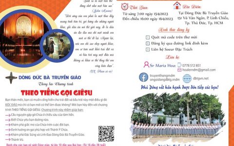 Thông báo chương trình “Theo tiếng gọi Giêsu”
