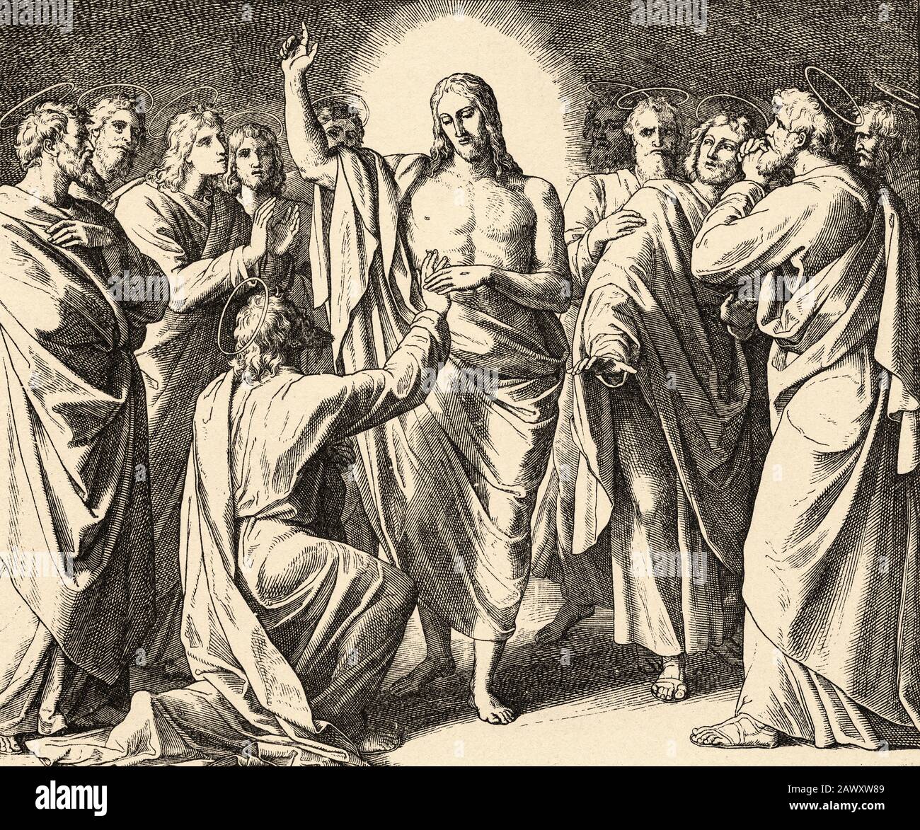 jesus appears to the apostles our lord jesus the son of god says to thomas put your hand in my side john book new testament sacred biblical history 2awxw89