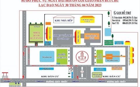 Sơ đồ đón tiếp ngày Đại Hội Ơn Gọi Giáo Phận