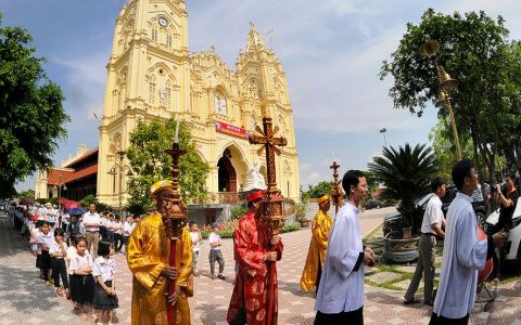 Ảnh giáo xứ Tân Bồi đón cha xứ mới