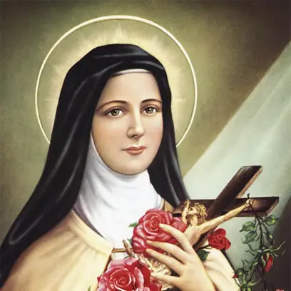 sttherese with roses jpg