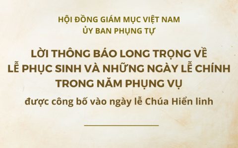 Lời thông báo long trọng về lễ Phục sinh và những ngày lễ chính trong năm phụng vụ 2024