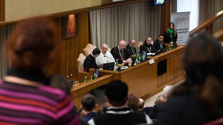 pope francis addressing international symposium