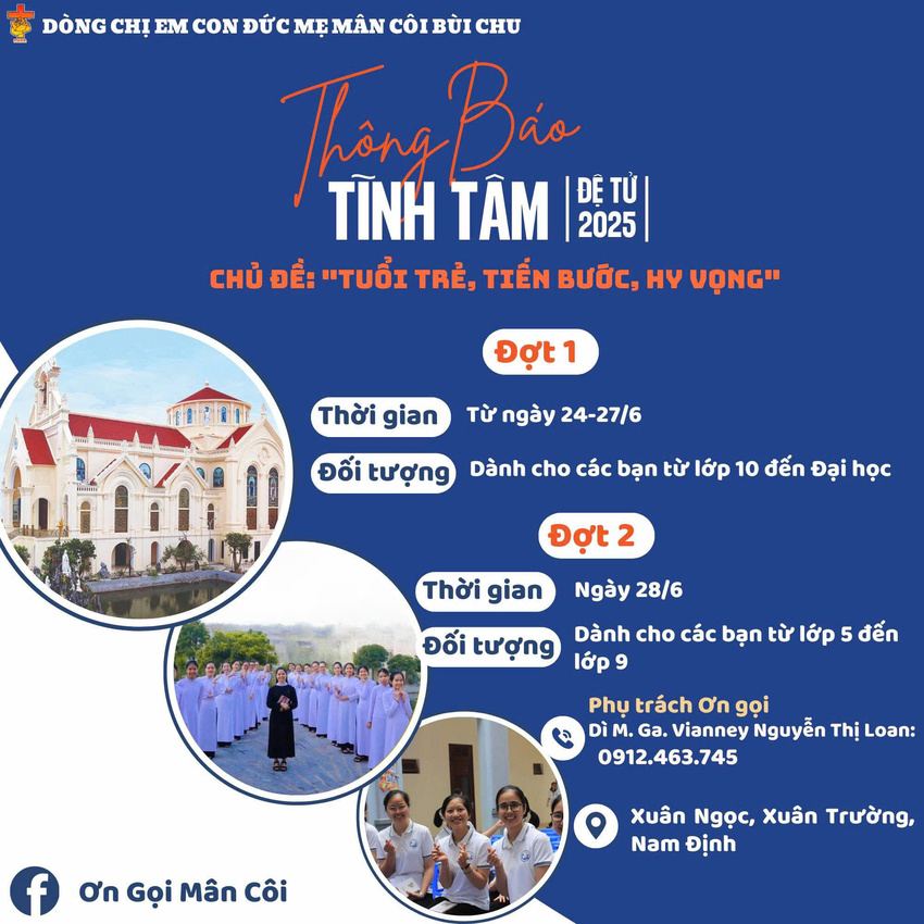 Dòng Mân Côi: Tĩnh tâm & Tìm hiểu Ơn gọi 2025