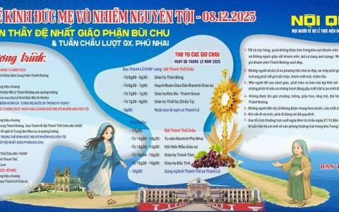 Chương trình đại lễ Đức Mẹ Vô Nhiễm