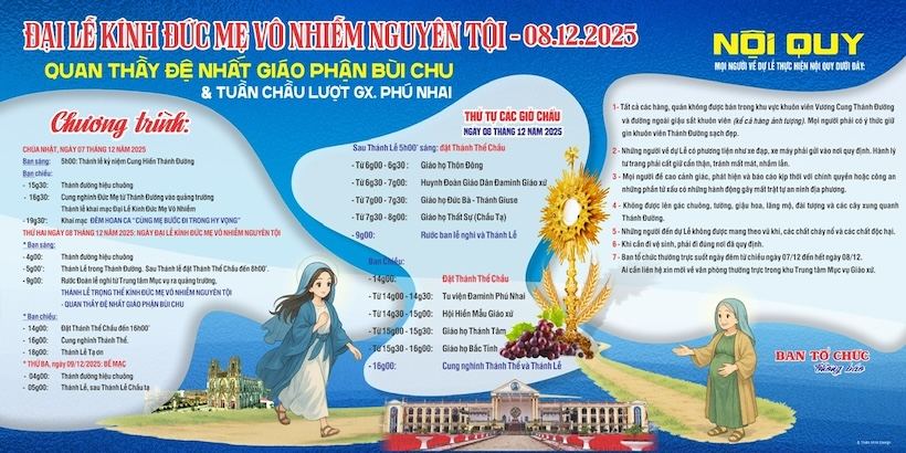 Chương trình đại lễ Đức Mẹ Vô Nhiễm