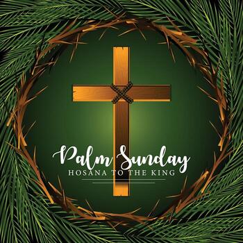 holy palm sunday concept free vector