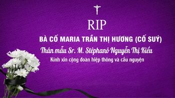Cáo phó Thân mẫu Sơ M. Stêphanô Nguyễn Thị Kiều