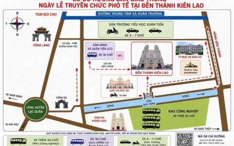 Sơ đồ hướng dẫn Giao thông lễ phong Phó tế