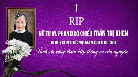 Cáo phó Nữ tu Maria Phanxicô Chiểu Trần Thị Khen