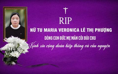 Cáo phó Nữ tu Maria Veronica Lê Thị Phượng, FMSR